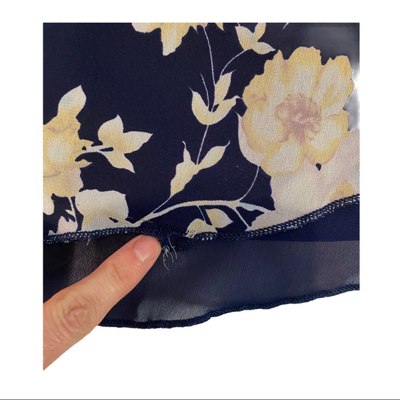 Torrid 4 Sheer Floral Navy Blouse *FLAW* - Picture 8 of 9